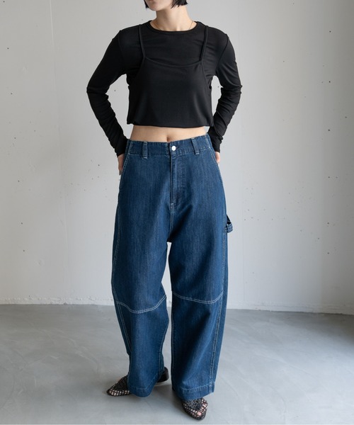 hwyl(ヒュイル)の「2WAYロングTシャツ(Tシャツ/カットソー・レディース・アイボリー/ブラック・FREE)」の15枚目の写真