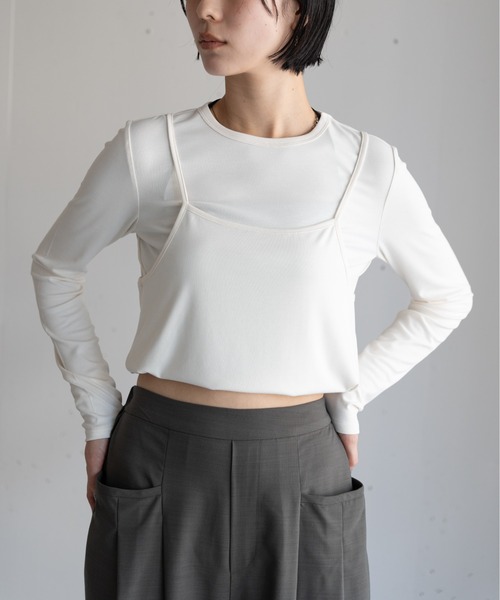 hwyl(ヒュイル)の「2WAYロングTシャツ(Tシャツ/カットソー・レディース・アイボリー/ブラック・FREE)」の19枚目の写真
