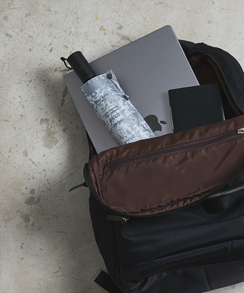 Waterfront（ウォーターフロント）の「【自動開閉】カルオート 反射 UVブロック 折 55cm スポンジドローイング（折りたたみ傘・メンズ・ネイビー/ブラウン/ライトグレー・FREE）」の2枚目の写真