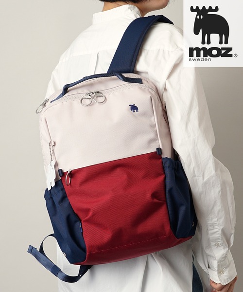 moz（モズ）の「moz(モズ) 軽量 撥水 A4サイズ収納 キャリーオン リュック ZZRK-02（バックパック/リュック・レディース・ブラック/トリコロール/アイボリー/グレイッシュブルー/キャメル・ONE SIZE）」の5枚目の写真