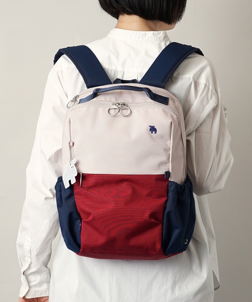 moz（モズ）の「moz(モズ) 軽量 撥水 A4サイズ収納 キャリーオン リュック ZZRK-02（バックパック/リュック・レディース・ブラック/トリコロール/アイボリー/グレイッシュブルー/キャメル・ONE SIZE）」の22枚目の写真