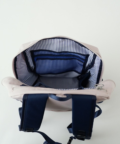 moz（モズ）の「moz(モズ) 軽量 撥水 A4サイズ収納 キャリーオン リュック ZZRK-02（バックパック/リュック・レディース・ブラック/トリコロール/アイボリー/グレイッシュブルー/キャメル・ONE SIZE）」の17枚目の写真