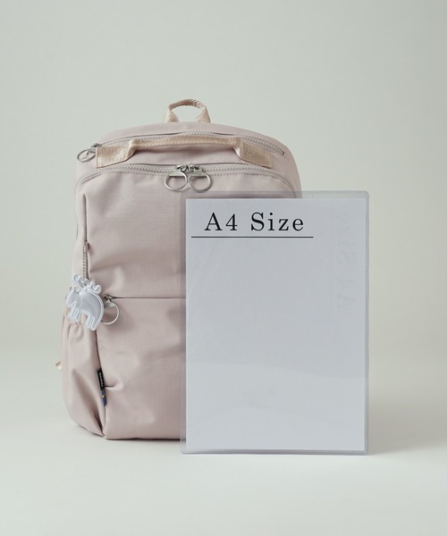 moz（モズ）の「moz(モズ) 軽量 撥水 A4サイズ収納 キャリーオン リュック ZZRK-02（バックパック/リュック・レディース・ブラック/トリコロール/アイボリー/グレイッシュブルー/キャメル・ONE SIZE）」の18枚目の写真