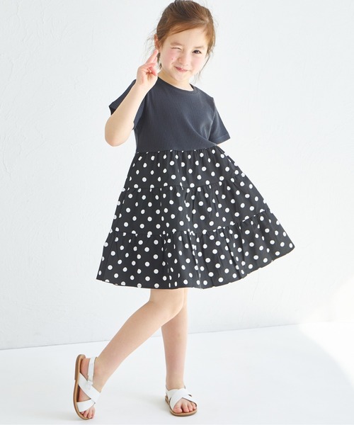 pairmanon（ペアマノン）の「【ふんわりワッフル】【リンクコーデ】ティアード切り替えワンピース（ワンピース・キッズ・ピンク系その他/ベージュ系その他/ブラック系その他/ホワイト系その他・140/90/110/100/120/150/130）」の11枚目の写真