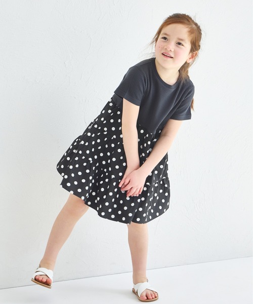 pairmanon（ペアマノン）の「【ふんわりワッフル】【リンクコーデ】ティアード切り替えワンピース（ワンピース・キッズ・ピンク系その他/ベージュ系その他/ブラック系その他/ホワイト系その他・140/90/110/100/120/150/130）」の12枚目の写真