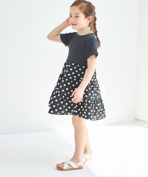 pairmanon（ペアマノン）の「【ふんわりワッフル】【リンクコーデ】ティアード切り替えワンピース（ワンピース・キッズ・ピンク系その他/ベージュ系その他/ブラック系その他/ホワイト系その他・140/90/110/100/120/150/130）」の13枚目の写真