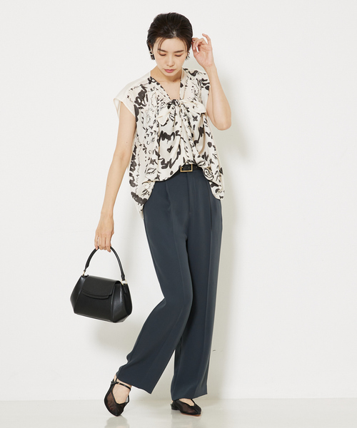 qualite(カリテ)の「【セットアップ対応】トルコサテンストレートパンツ/オフィスカジュアル(スラックス・レディース・アイボリー/ライム/チャコールグレー・36/38)」の22枚目の写真