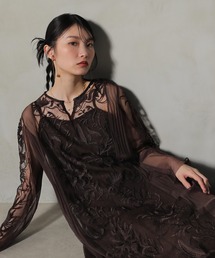 美品◆kana カナ レース 刺繍 ワンピースドレス XL オケージョン 結婚式 Kana（カナ）の「レース刺繍 ヴィンテージライク パーティー
