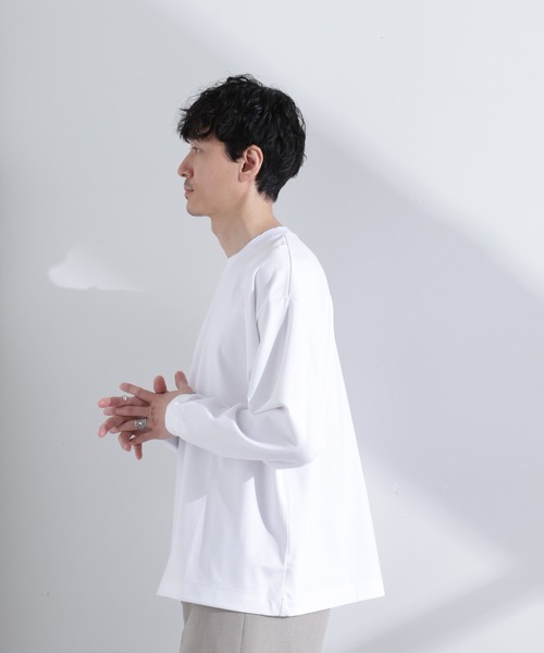 NANO universe(ナノユニバース)の「シルケットポンチロングスリーブバルーンTシャツ 長袖(Tシャツ/カットソー・メンズ・ホワイト/ブラック・M/L)」の4枚目の写真