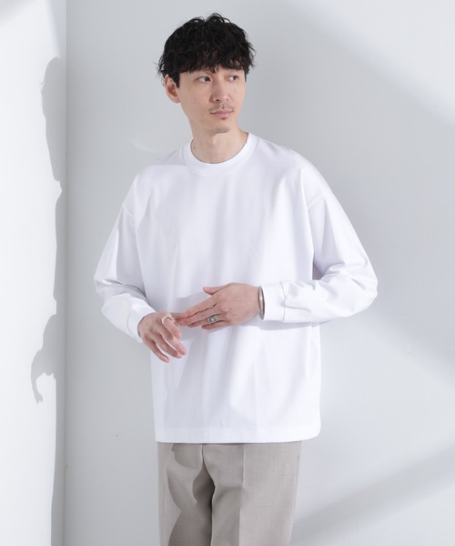 NANO universe(ナノユニバース)の「シルケットポンチロングスリーブバルーンTシャツ 長袖(Tシャツ/カットソー・メンズ・ホワイト/ブラック・M/L)」の3枚目の写真