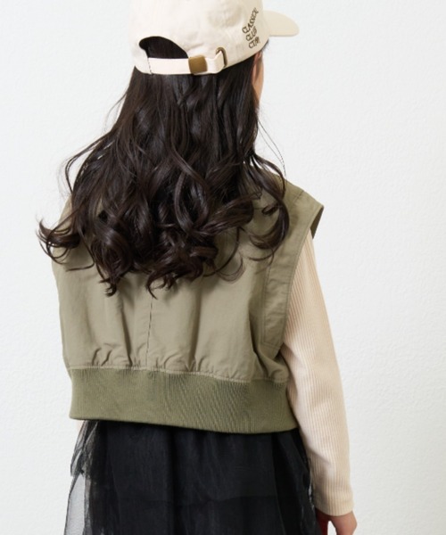 CIAOPANIC TYPY（チャオパニックティピー）の「【KIDS】MA-1ギャザーベスト（ベスト・キッズ・ブラック/カーキ・X-LARGE/MEDIUM/XX-LARGE）」の16枚目の写真