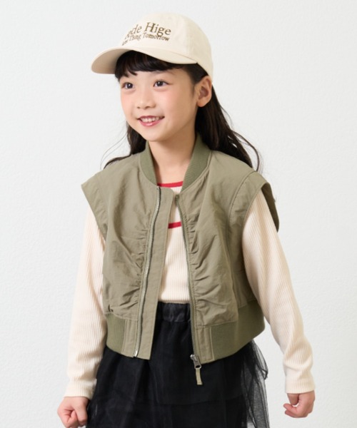 CIAOPANIC TYPY（チャオパニックティピー）の「【KIDS】MA-1ギャザーベスト（ベスト・キッズ・ブラック/カーキ・X-LARGE/MEDIUM/XX-LARGE）」の15枚目の写真
