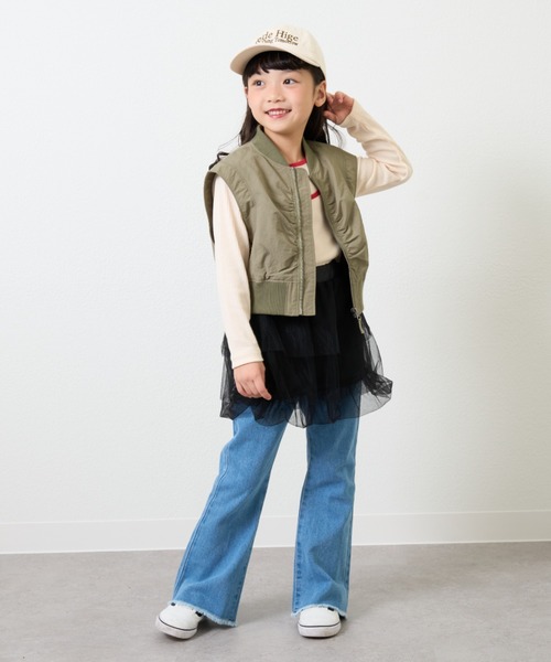 CIAOPANIC TYPY（チャオパニックティピー）の「【KIDS】MA-1ギャザーベスト（ベスト・キッズ・ブラック/カーキ・X-LARGE/MEDIUM/XX-LARGE）」の17枚目の写真