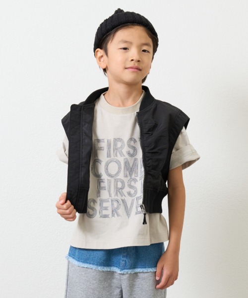 CIAOPANIC TYPY（チャオパニックティピー）の「【KIDS】MA-1ギャザーベスト（ベスト・キッズ・ブラック/カーキ・X-LARGE/MEDIUM/XX-LARGE）」の5枚目の写真