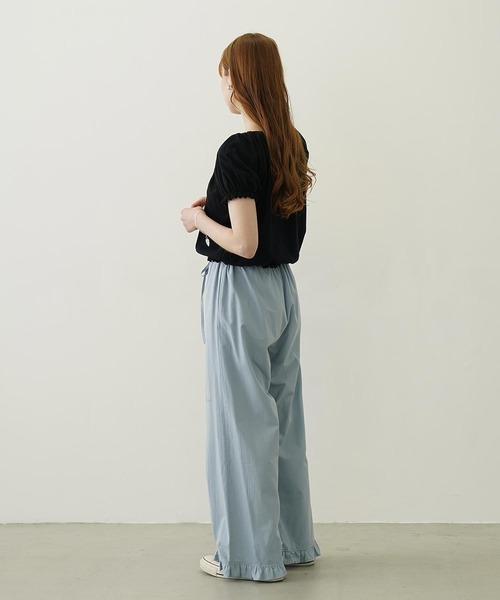 MILKFED.（ミルクフェド）の「PUFF SHORT SLEEVE TOP（Tシャツ/カットソー・レディース・オフホワイト/ブラック/ライトブルー・ONE SIZE）」の7枚目の写真