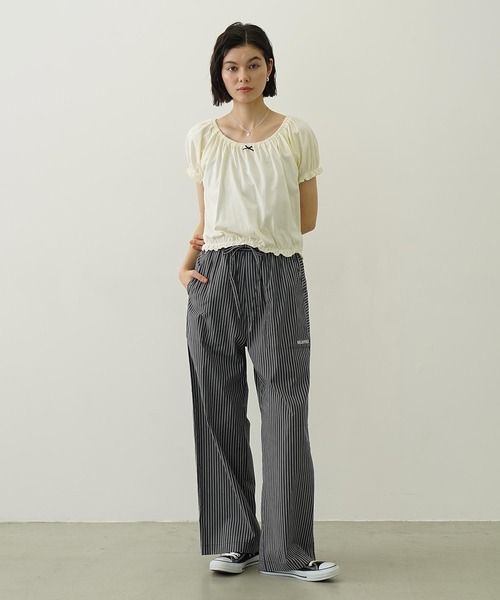 MILKFED.（ミルクフェド）の「PUFF SHORT SLEEVE TOP（Tシャツ/カットソー・レディース・オフホワイト/ブラック/ライトブルー・ONE SIZE）」の10枚目の写真