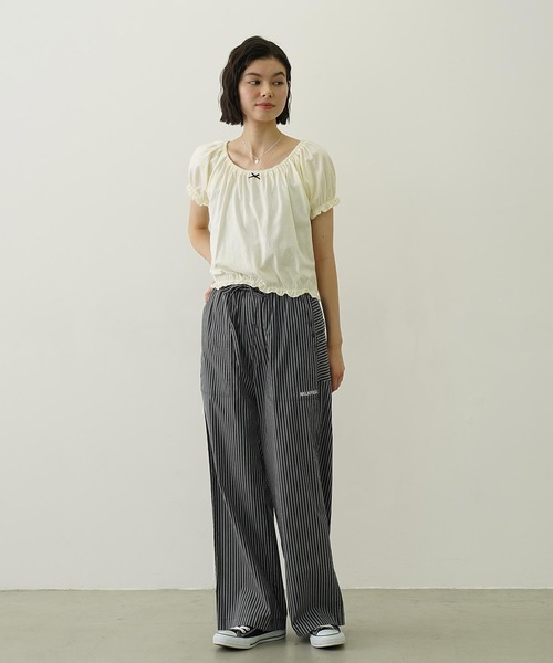 MILKFED.（ミルクフェド）の「PUFF SHORT SLEEVE TOP（Tシャツ/カットソー・レディース・オフホワイト/ブラック/ライトブルー・ONE SIZE）」の11枚目の写真