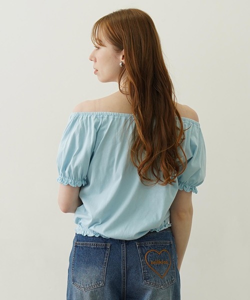 MILKFED.（ミルクフェド）の「PUFF SHORT SLEEVE TOP（Tシャツ/カットソー・レディース・オフホワイト/ブラック/ライトブルー・ONE SIZE）」の13枚目の写真