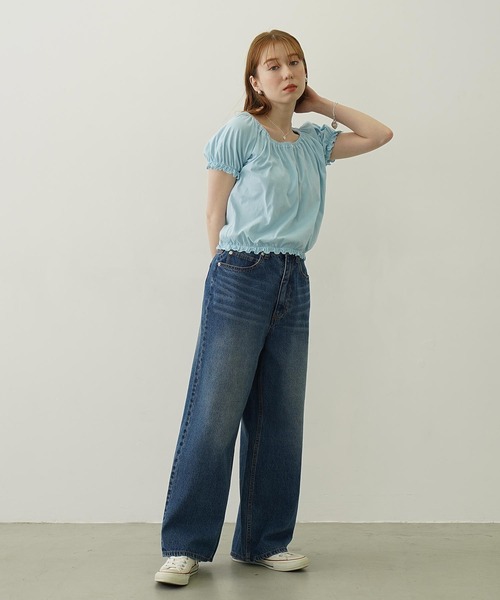 MILKFED.（ミルクフェド）の「PUFF SHORT SLEEVE TOP（Tシャツ/カットソー・レディース・オフホワイト/ブラック/ライトブルー・ONE SIZE）」の17枚目の写真