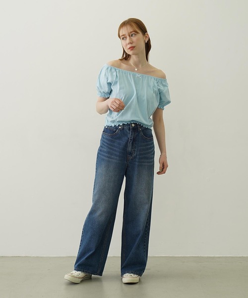 MILKFED.（ミルクフェド）の「PUFF SHORT SLEEVE TOP（Tシャツ/カットソー・レディース・オフホワイト/ブラック/ライトブルー・ONE SIZE）」の20枚目の写真