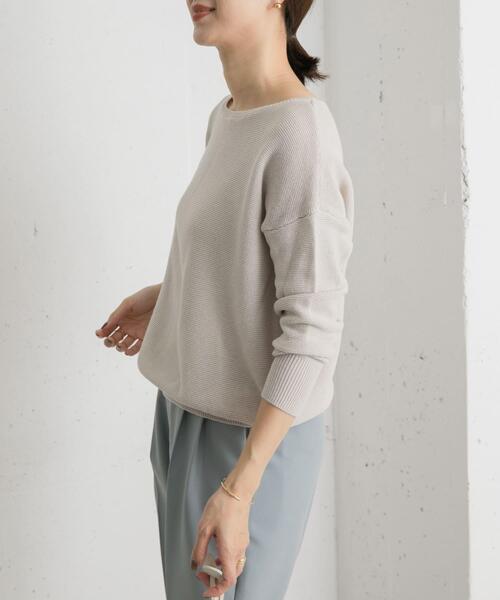 URBAN RESEARCH DOORS（アーバンリサーチドアーズ）の「コットンボートネックガーターKNIT（ニット/セーター・レディース・ライトグレー/ネイビー/モカ・MEDIUM）」の18枚目の写真