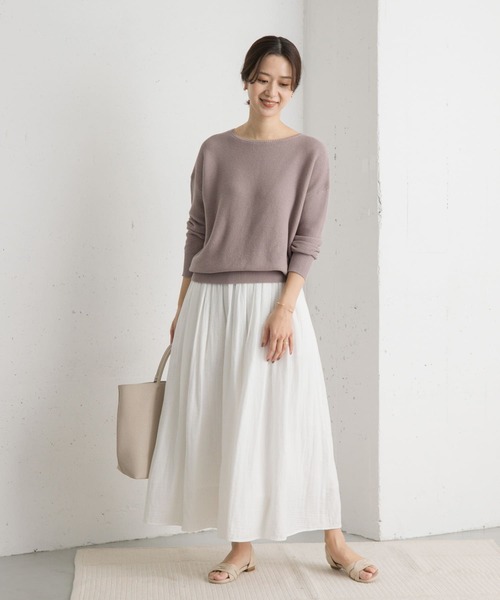 【アーバンリサーチドアーズ】コットンボートネックガーターKNIT URBAN RESEARCH DOORS（アーバンリサーチドアーズ）の「コットン