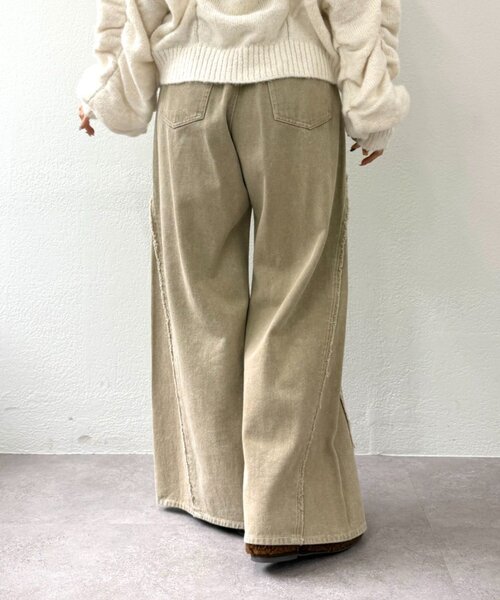 w closet（ダブルクローゼット）の「フリンジバギーデニムパンツ（デニムパンツ・レディース・ブルー/サックスブルー/ベージュ/ブラウン/ピンク/ブラウン系その他・SMALL/MEDIUM/X-SMALL）」の20枚目の写真