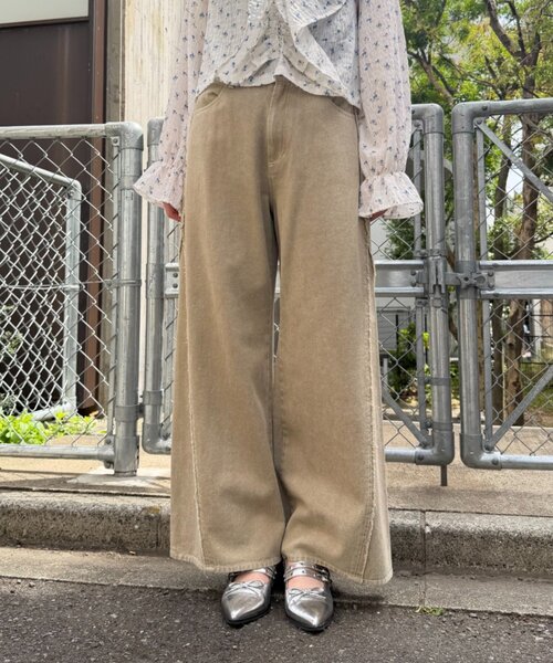フリンジバギーデニムパンツ（デニムパンツ）｜w closet（ダブル
