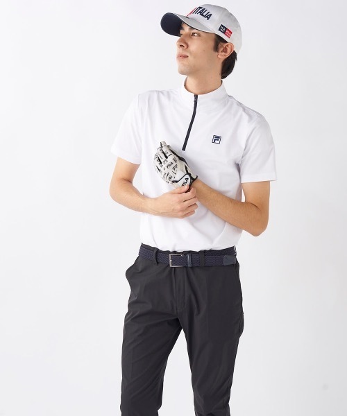 FILA GOLF(フィラゴルフ )の「【FILA GOLF/フィラゴルフ】半袖ハーフジップシャツ ゴルフ 吸汗速乾 UVカット おしゃれなギフトに最適!(シャツ/ブラウス・メンズ・ブラック/ホワイト/ネイビー・XX-LARGE/LARGE/X-LARGE/MEDIUM)」の5枚目の写真