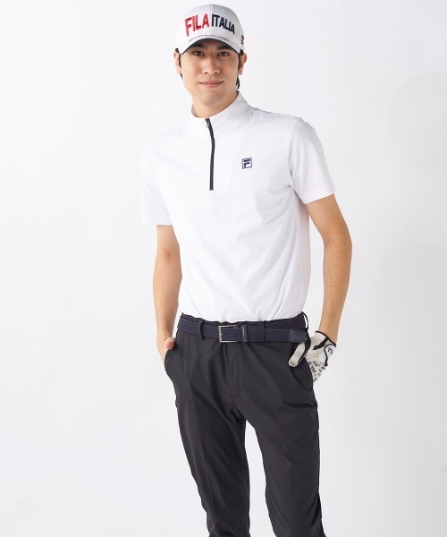 FILA GOLF(フィラゴルフ )の「【FILA GOLF/フィラゴルフ】半袖ハーフジップシャツ ゴルフ 吸汗速乾 UVカット おしゃれなギフトに最適!(シャツ/ブラウス・メンズ・ブラック/ホワイト/ネイビー・XX-LARGE/LARGE/X-LARGE/MEDIUM)」の6枚目の写真