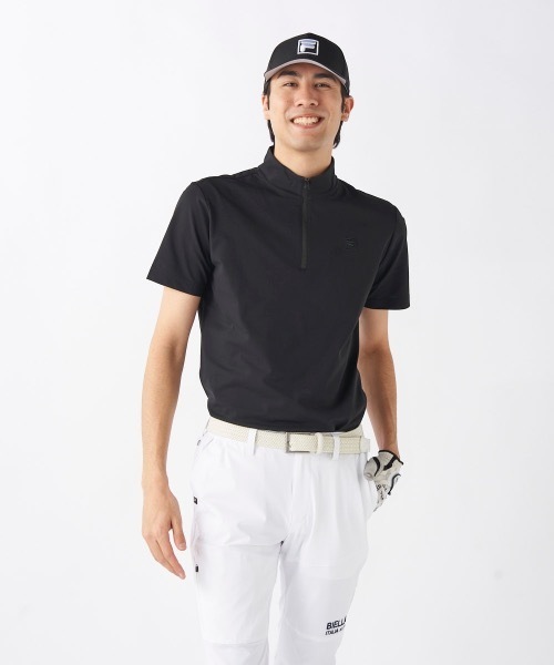 FILA GOLF セットアップ 半袖 ポロシャツ 半ズボン FILA GOLF/フィラゴルフ】半袖ハーフジップシャツ ゴルフ 吸汗速