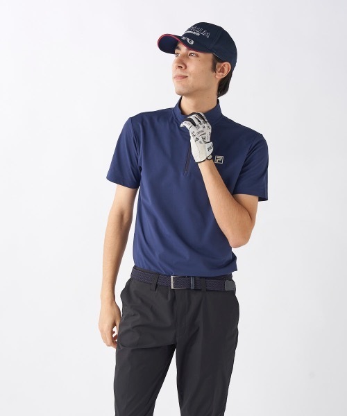 (フィラ ゴルフ)FILA GOLF FILA半袖シャツ747613メンズ 747613  PK L dwos6rj FILA GOLF/フィラゴルフ】半袖ハーフジップシャツ ゴルフ 吸汗速