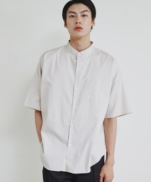 COMMONWARE:ビッグサイズバンドカラーシャツS/S