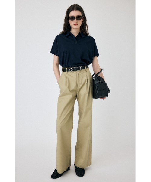 MOUSSY(マウジー)の「SHEER LOOSE ポロTシャツ(ポロシャツ・レディース・ダークネイビー/キナリ/ライトブルー・FREE)」の6枚目の写真