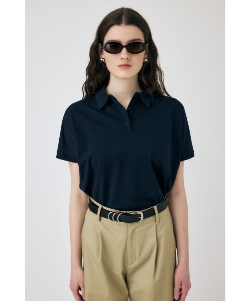 MOUSSY(マウジー)の「SHEER LOOSE ポロTシャツ(ポロシャツ・レディース・ダークネイビー/キナリ/ライトブルー・FREE)」の10枚目の写真