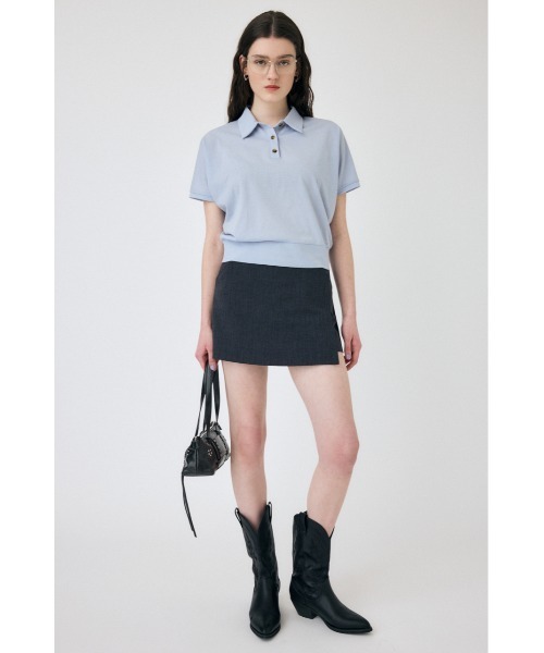 MOUSSY(マウジー)の「SHEER LOOSE ポロTシャツ(ポロシャツ・レディース・ダークネイビー/キナリ/ライトブルー・FREE)」の16枚目の写真