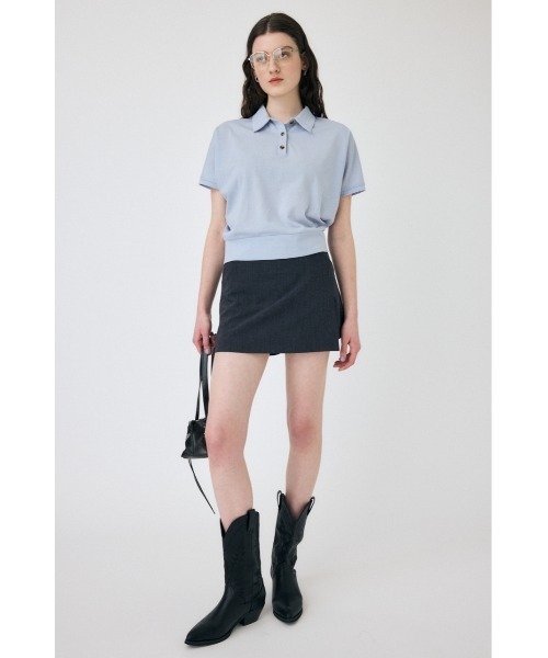 MOUSSY(マウジー)の「SHEER LOOSE ポロTシャツ(ポロシャツ・レディース・ダークネイビー/キナリ/ライトブルー・FREE)」の17枚目の写真