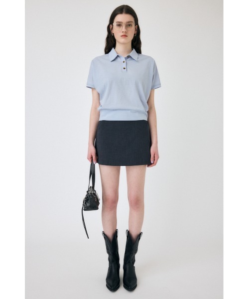 MOUSSY(マウジー)の「SHEER LOOSE ポロTシャツ(ポロシャツ・レディース・ダークネイビー/キナリ/ライトブルー・FREE)」の18枚目の写真