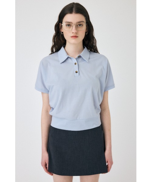 MOUSSY(マウジー)の「SHEER LOOSE ポロTシャツ(ポロシャツ・レディース・ダークネイビー/キナリ/ライトブルー・FREE)」の20枚目の写真