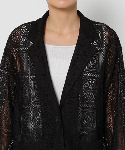 GLOBAL WORK（グローバルワーク）の「MATINEE LINE/レースジャケット/327905（その他アウター・レディース・ブラック/オフホワイト・SMALL/MEDIUM/LARGE）」の14枚目の写真
