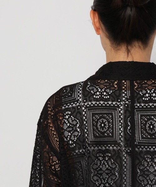 GLOBAL WORK（グローバルワーク）の「MATINEE LINE/レースジャケット/327905（その他アウター・レディース・ブラック/オフホワイト・SMALL/MEDIUM/LARGE）」の8枚目の写真