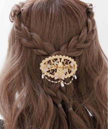 Handmadeバレッタ♬︎カメオのオータムカラーバレッタ Handmadeバレッタ♬︎カメオのオータムカラーバレッタ Handmade