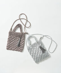 un dix cors | メタリック柄編みミニショルダー(ショルダーバッグ)