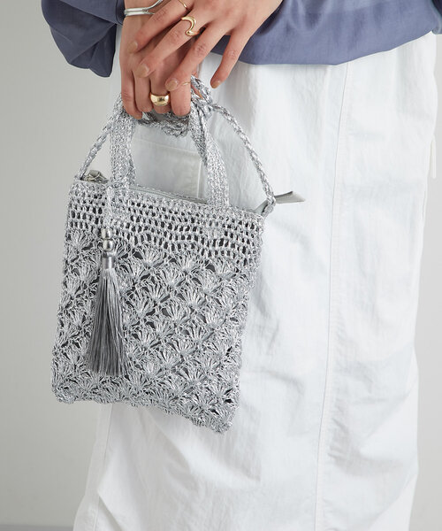 un dix cors（アンディコール）の「メタリック柄編みミニショルダー（ショルダーバッグ・レディース・ブロンズ/シルバー・FREE）」の14枚目の写真