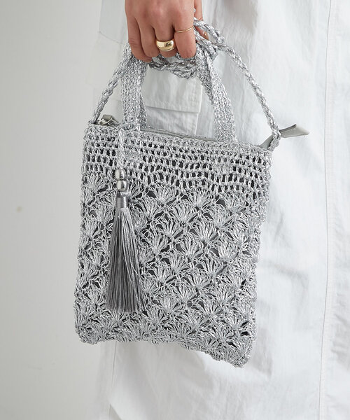 un dix cors（アンディコール）の「メタリック柄編みミニショルダー（ショルダーバッグ・レディース・ブロンズ/シルバー・FREE）」の12枚目の写真