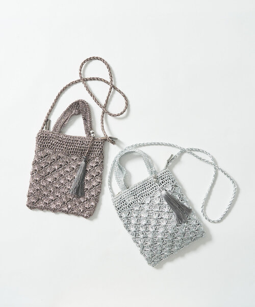 un dix cors（アンディコール）の「メタリック柄編みミニショルダー（ショルダーバッグ・レディース・ブロンズ/シルバー・FREE）」の11枚目の写真