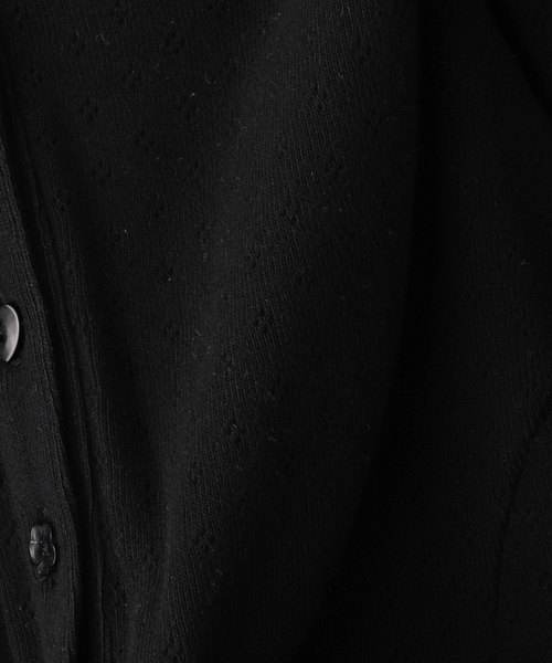 TUOMIO(トゥオミオ)の「【Geek Office / ギークオフィス】TUOMIO / トゥオミオ POINTELLE BUTTONED HOODIE(パーカー・レディース・ホワイト/ブラック・SMALL)」の6枚目の写真