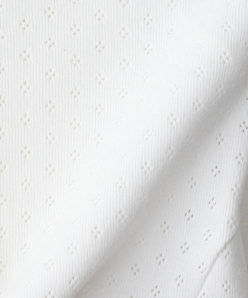 TUOMIO(トゥオミオ)の「【Geek Office / ギークオフィス】TUOMIO / トゥオミオ POINTELLE BUTTONED HOODIE(パーカー・レディース・ホワイト/ブラック・SMALL)」の7枚目の写真