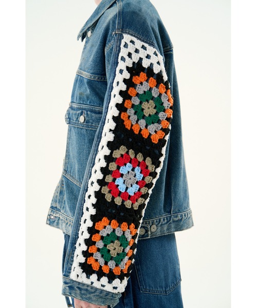 DISCOVERED（ディスカバード）の「CROCHET DENIM BLOUSON（デニムジャケット・メンズ・インディゴブルー/ブラック/ネイビー・LARGE/SMALL）」の14枚目の写真