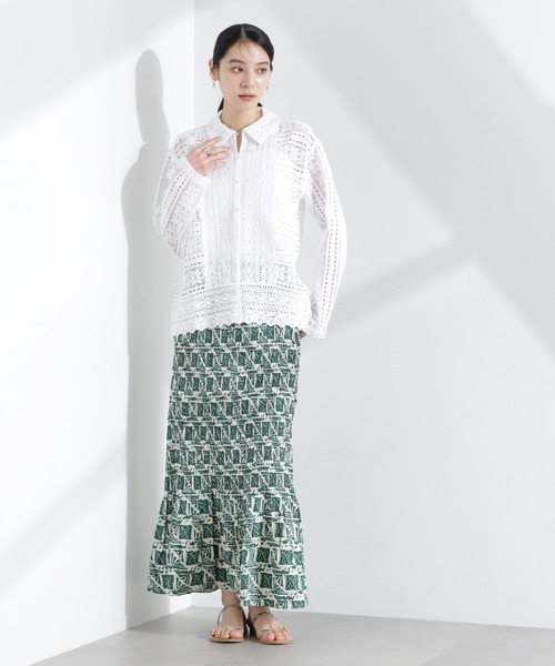 sara mallika（サラ マリカ）の「Sara mallika/COTTON POPLIN SHIRRING SKIRT（スカート・レディース・グリーン・FREE）」の3枚目の写真